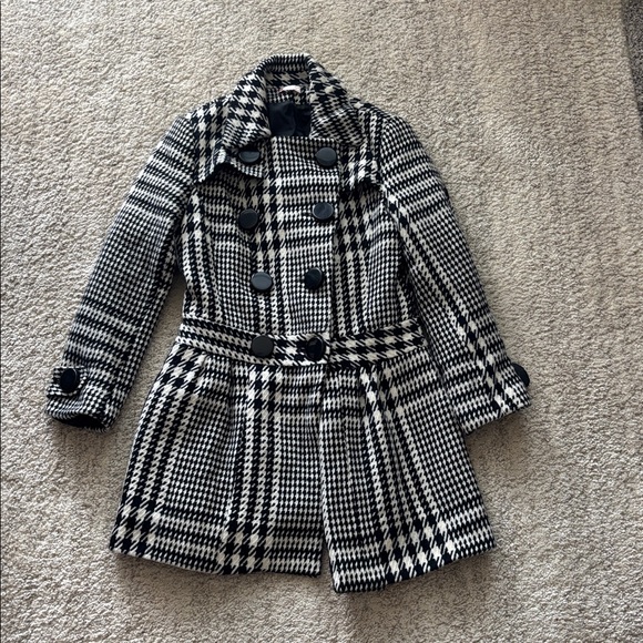 Jackets & Blazers - Houndstooth Wool Peacoat